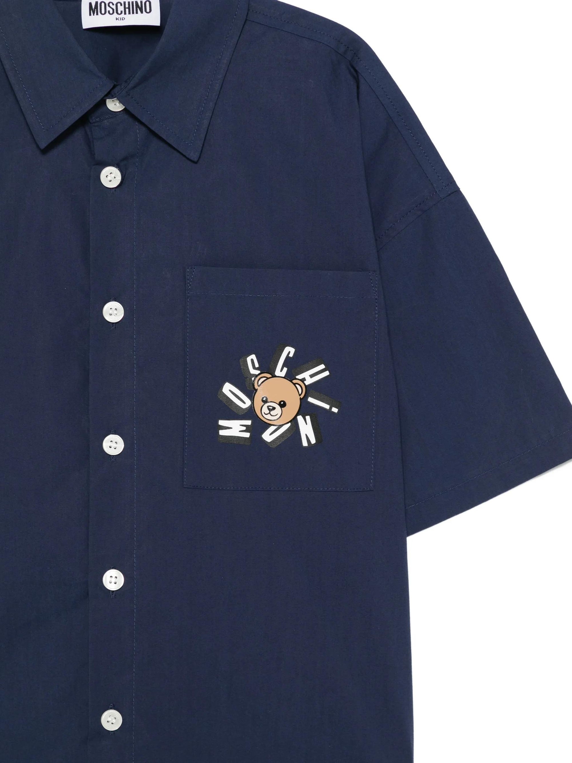 Camicia con taschino HUC01WLLA10 40016A MOSCHINO KID 