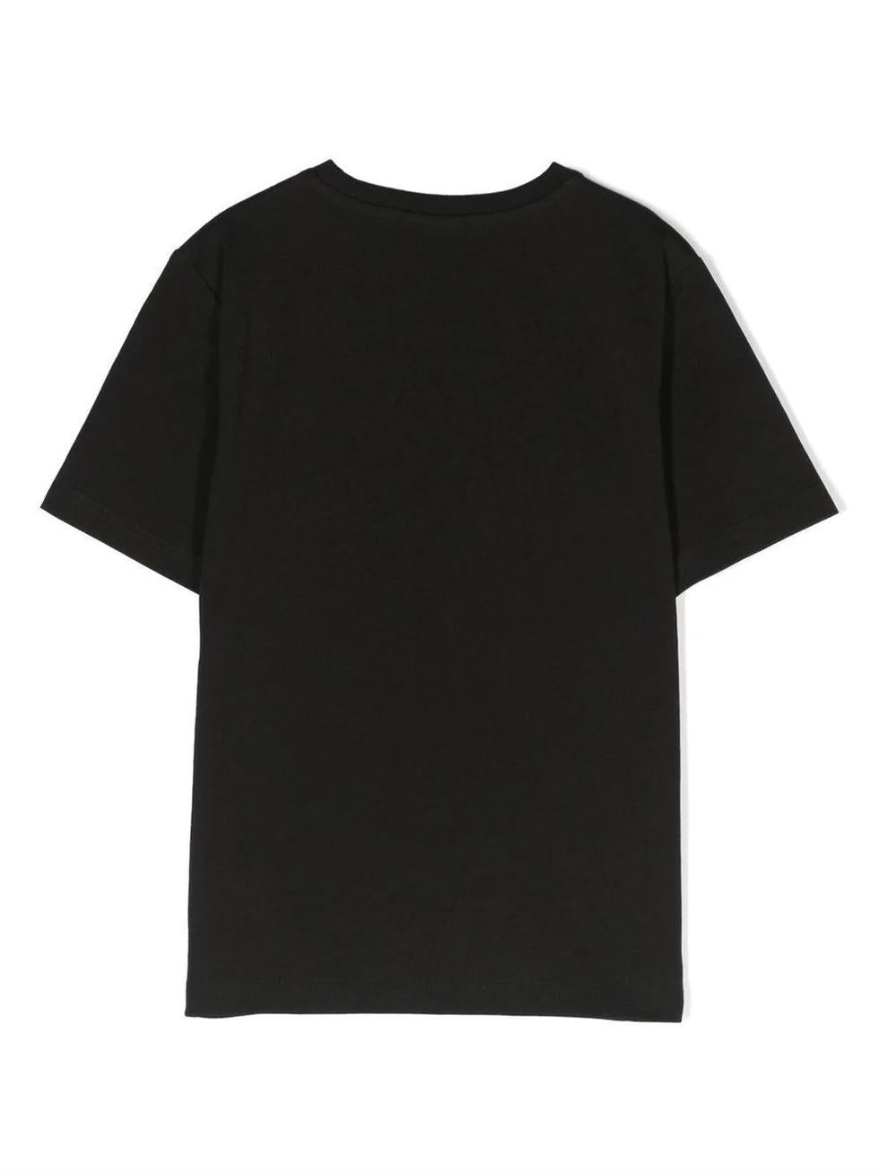 T-shirt per bambino BOSS Kidswear nero con logo goffrato bianco J25P23 09BA BOSS 
