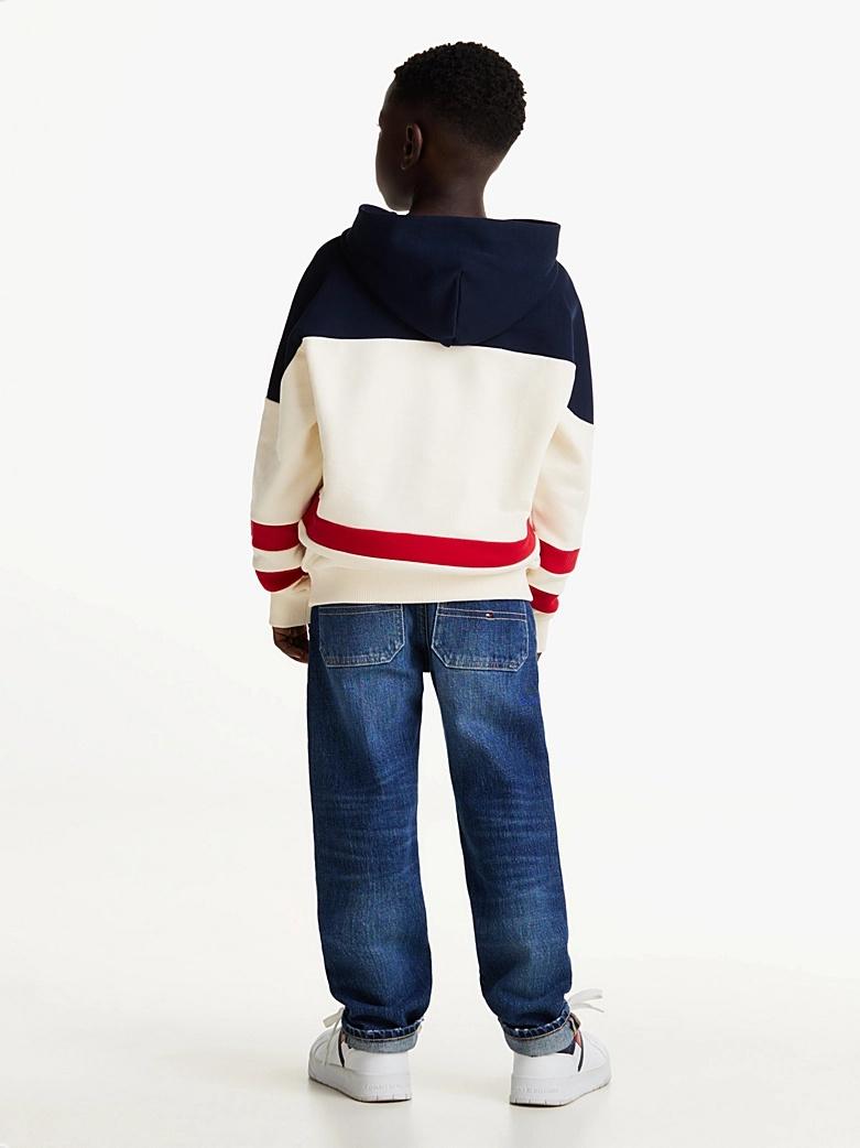 Felpa color block con righe e cappuccio KB0KB09584T AEF TOMMY HILFIGER 