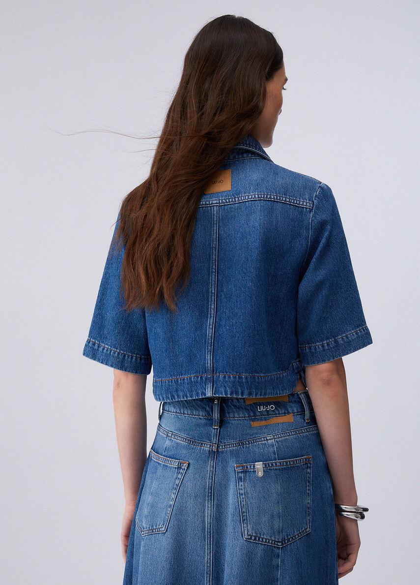 Camicia in denim UA6337D0319 79010 LIU JO BLUE DENIM 