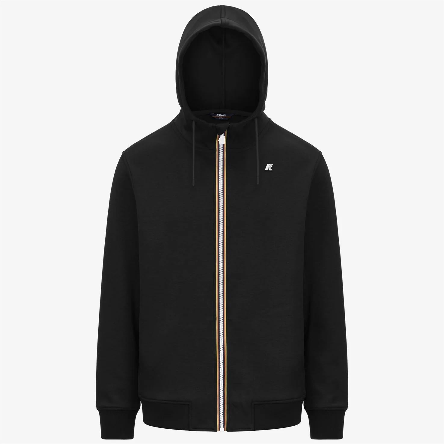Giacca in caldo pile da uomo nero con cappuccio regolabile K1151UW USY K-WAY 