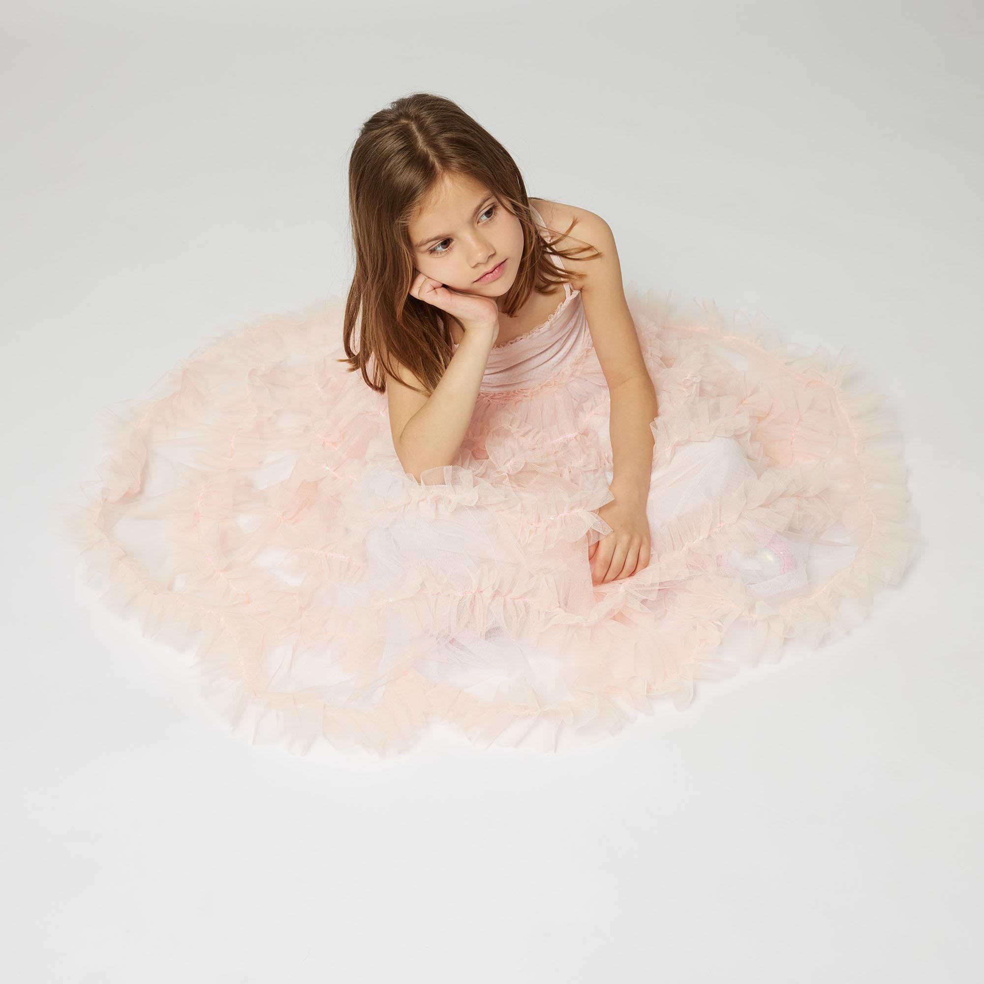 Abito in tulle U20976 45X BILLIEBLUSH 