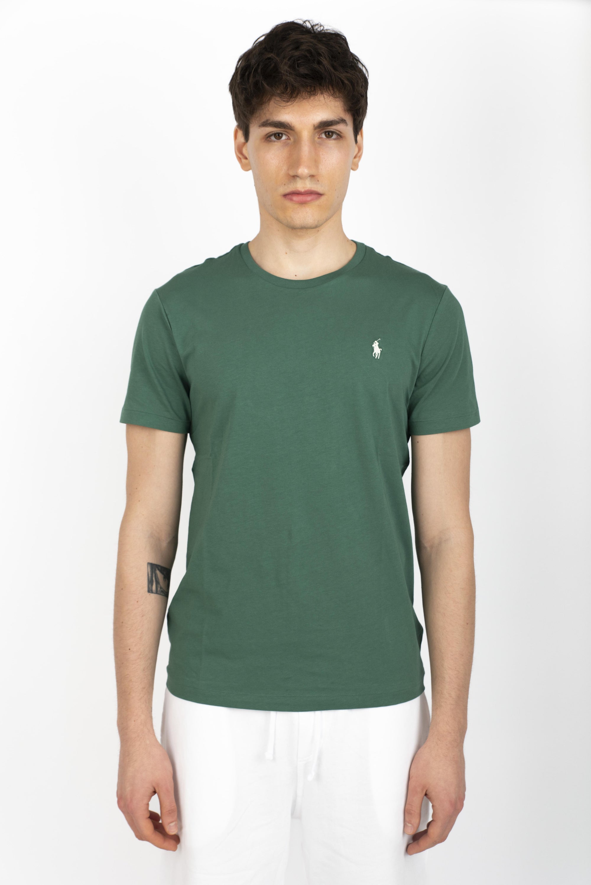 Maglietta in jersey Custom Slim-Fit verde  710671438 422 POLO RALPH LAUREN 