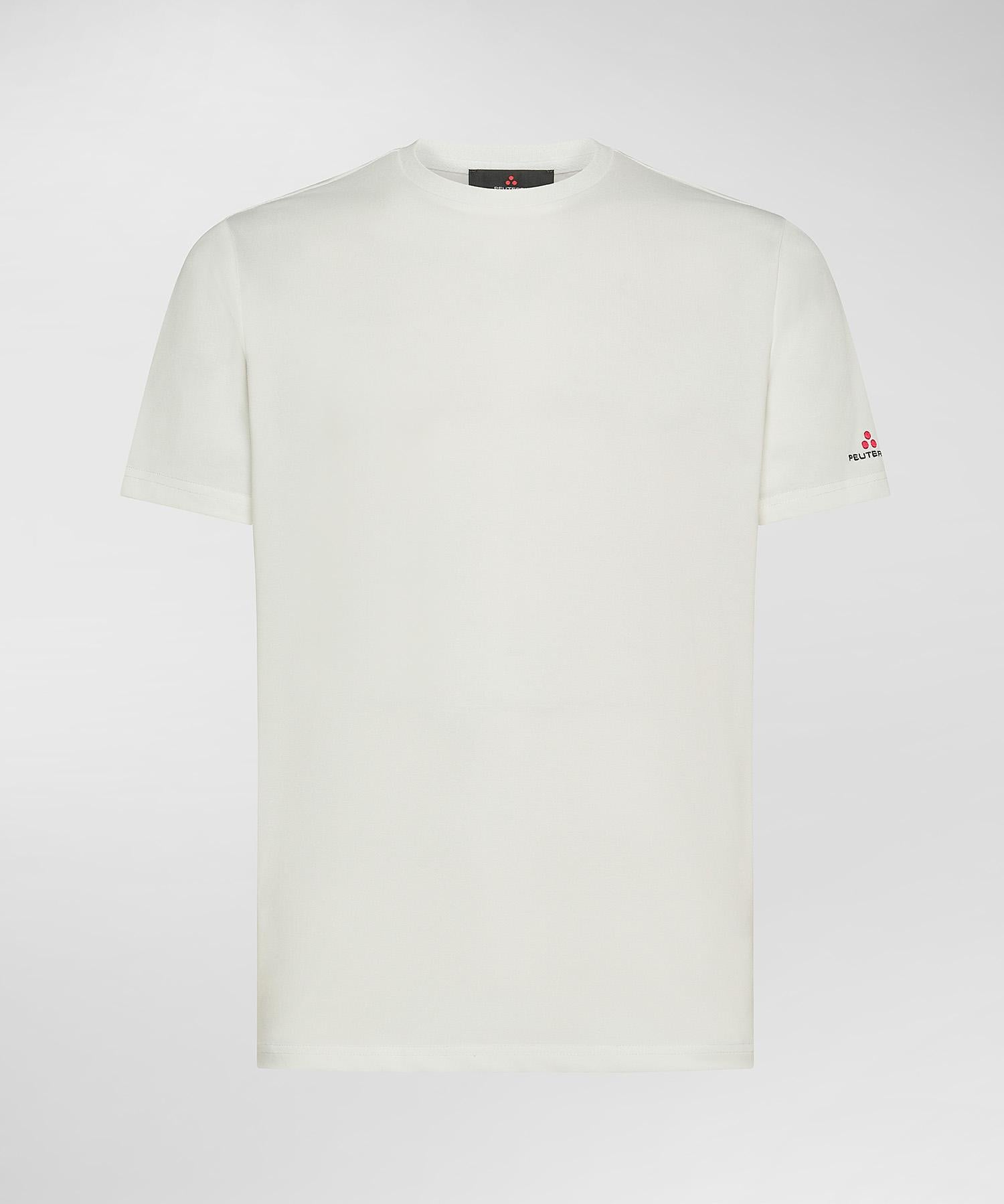 Zole 02 T-Shirt in Piquet stretch di cotone e seta papiro PEU5470 730 PEUTEREY 