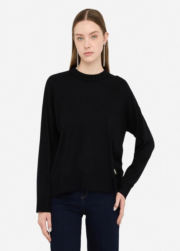 Maglia in misto lana MF5375MA16R 22222 LIU JO WHITE2 