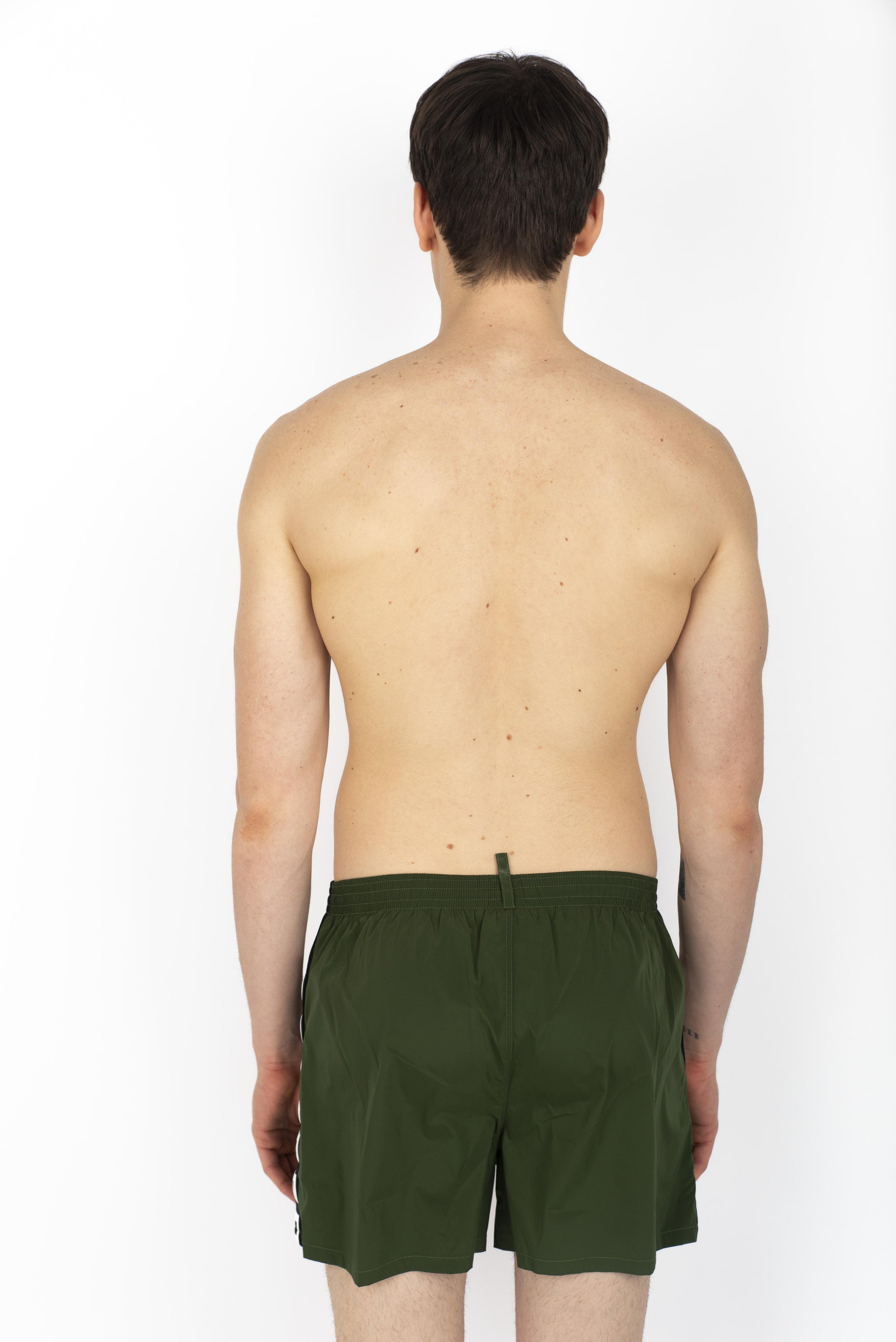 Swim boxer midi verde con bande laterali  D7B626060 302 DSQUARED BEACHWEAR 