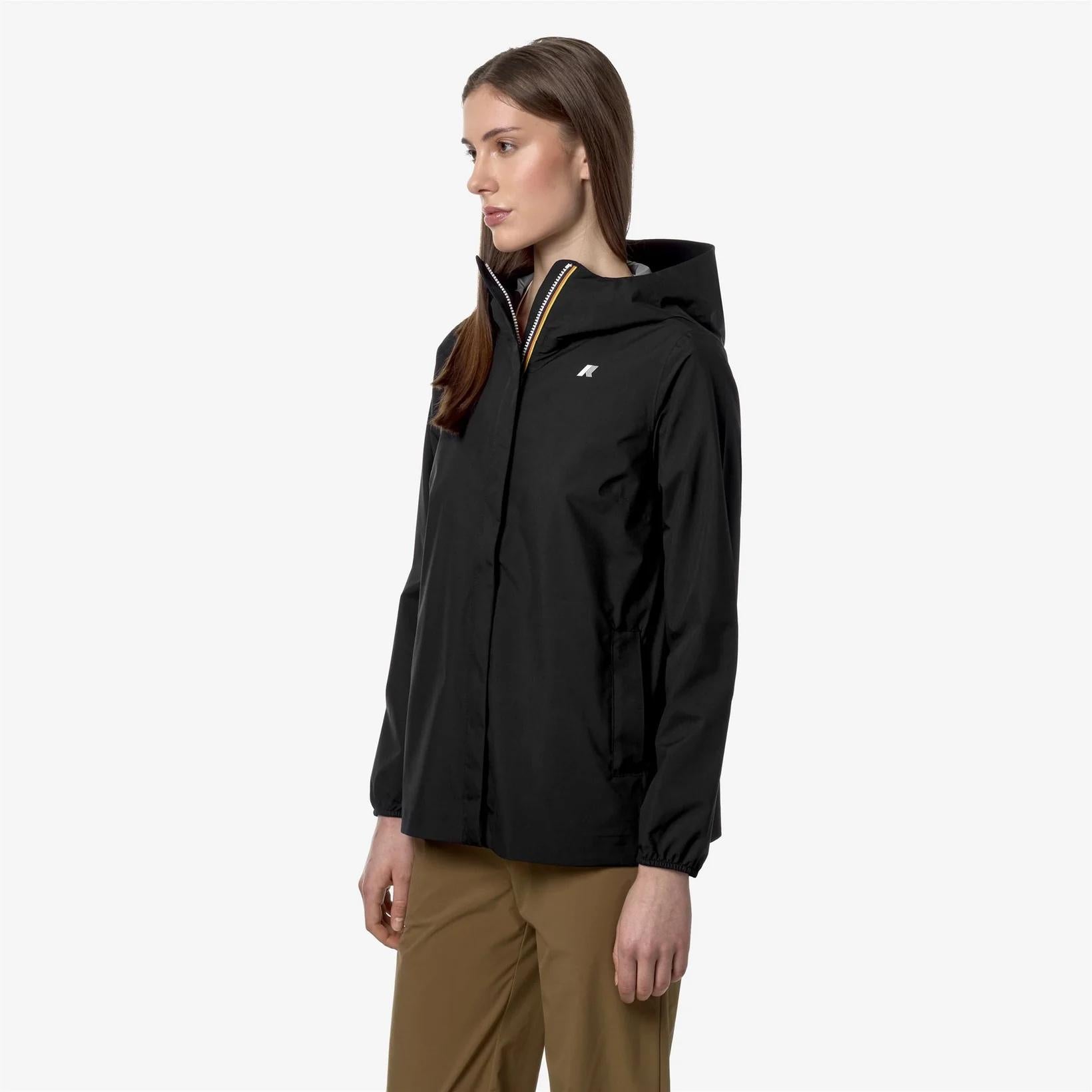 Giacca impermeabile donna Marguerite Stretch Dot nero mezza lunghezza K31382W USY K-WAY 
