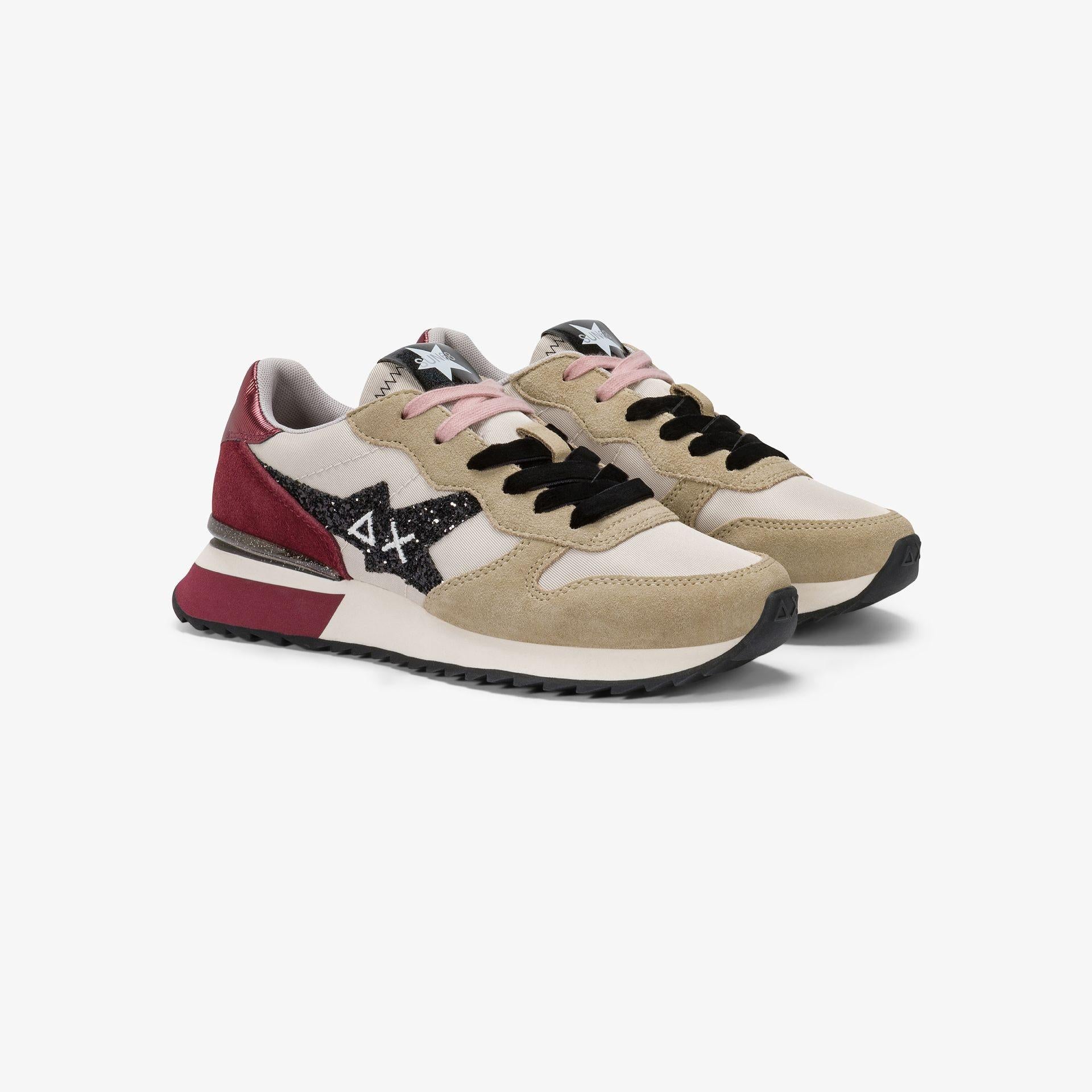 Sneaker Stargirl Glitter in nylon e suede Z45217 1635 SUN68 SHOES 