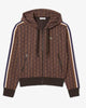 Felpa con cappuccio in jacquard con monogramma viola/marrone