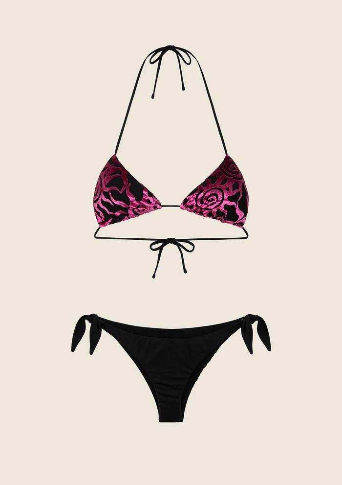 Bikini Triangolo con Slip Regolabile Nero 0810 BK F**K 