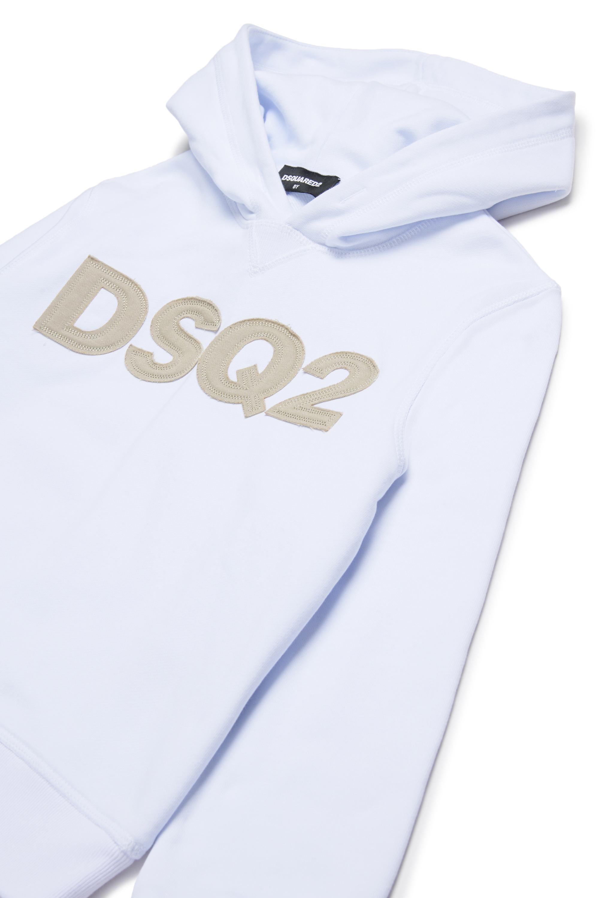 D2Kids Junior DSQ2 Relaxed Hoodie White DQ2750D0094 DQ100 DSQUARED2 