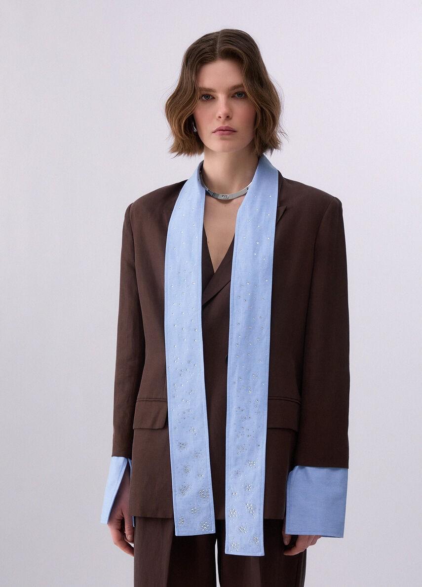 Blazer con sciarpa gioiello WA6436T4818 91109 LIU JO WHITE1 