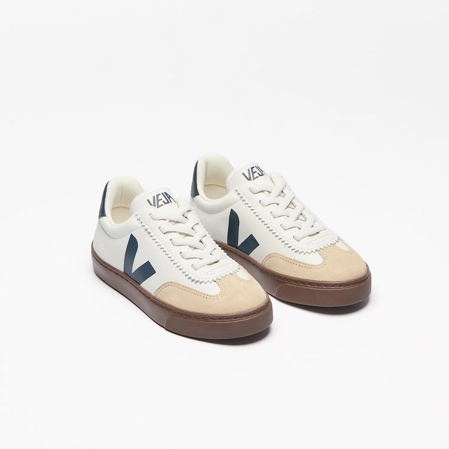 Volley elastic laces leather white nautico bark SY2021 013A VEJA 