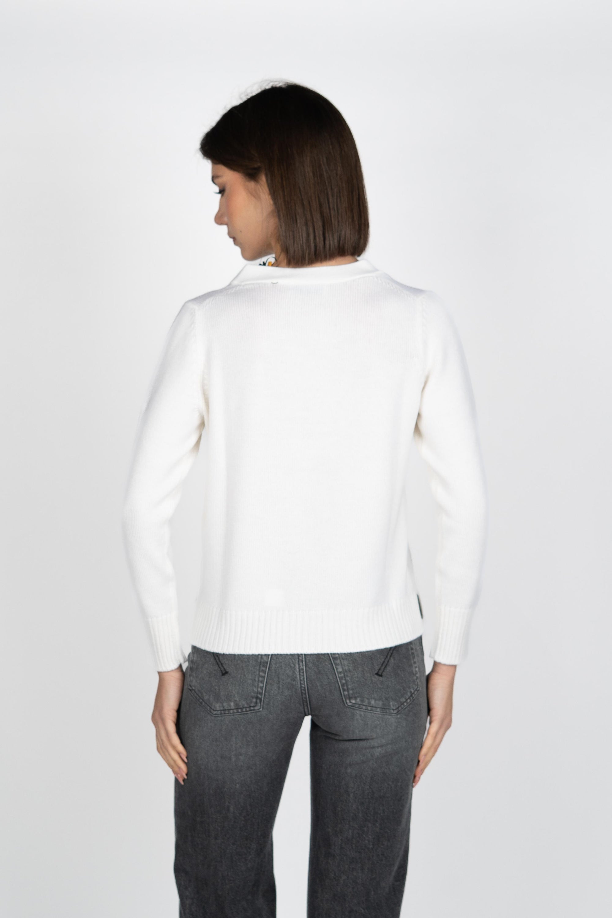 Cardigan 3 Fili In Lana Merino 13206/14200 001 GRAN SASSO 