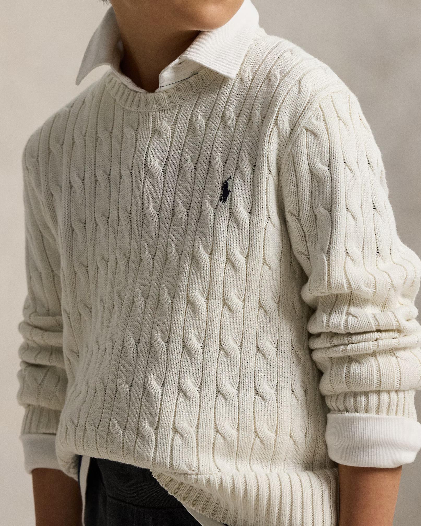 Maglia in cotone a trecce 323702674 024 POLO RALPH LAUREN 