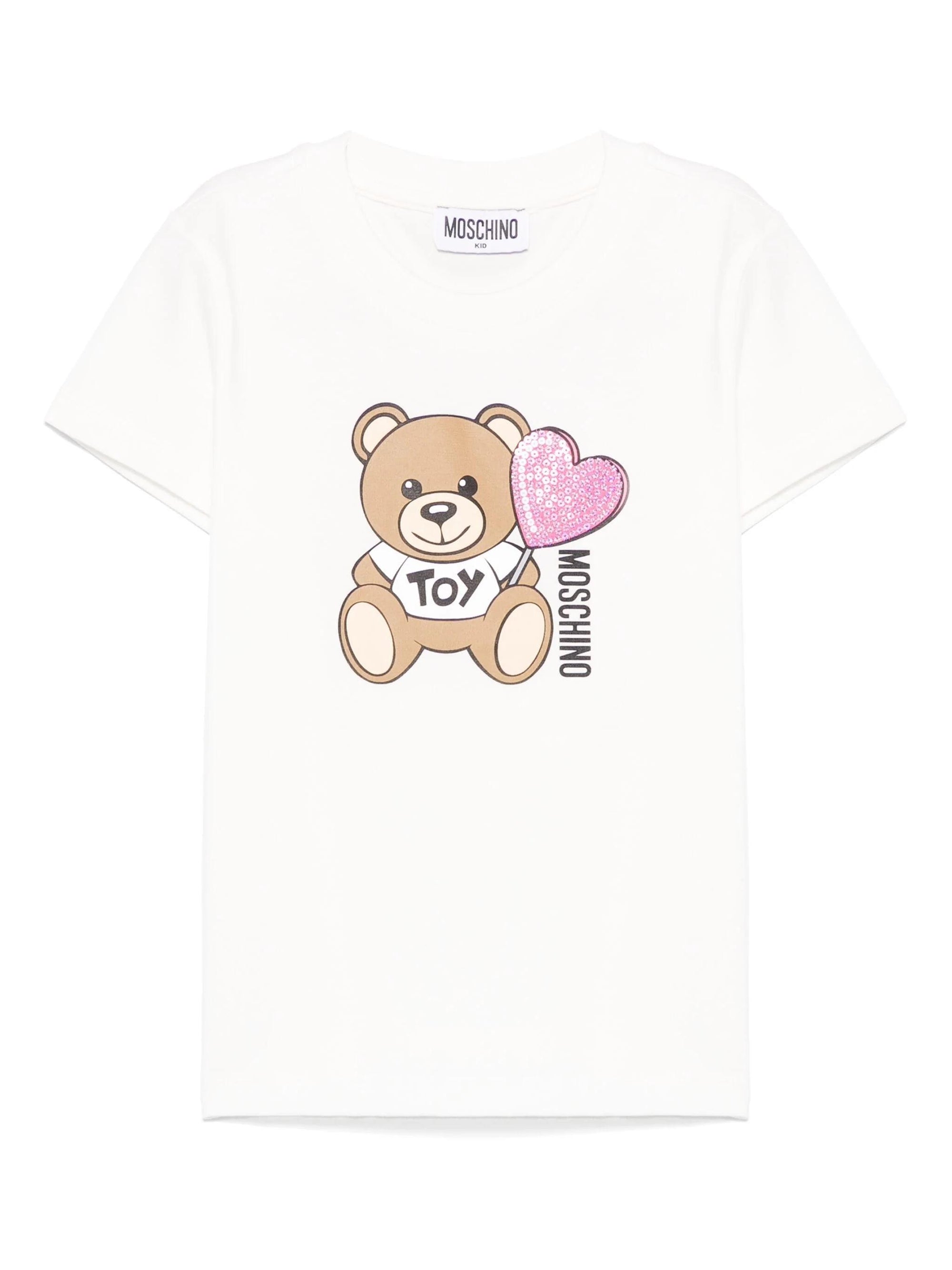 T-shirt Teddy Bear con paillettes HDM06KLBA00 10063 MOSCHINO KID 