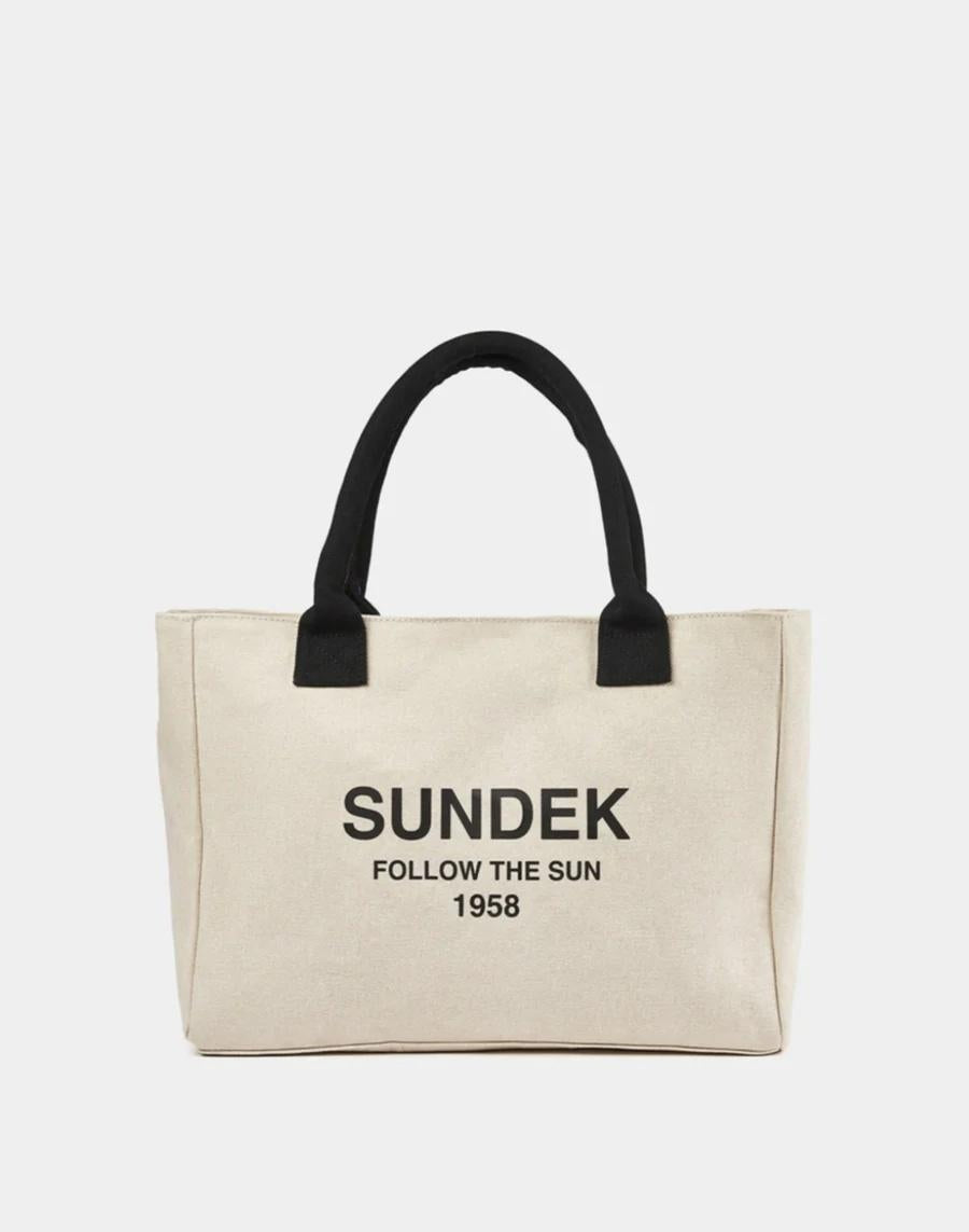 Shopper in cotone canvas stone washed rosa AW832ABCV500 96600 SUNDEK 