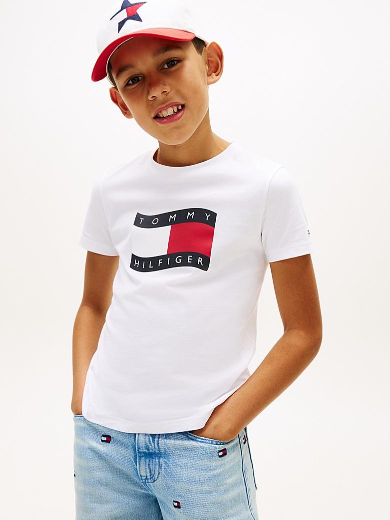 T-shirt in jersey con bandiera ondulato KB0KB10275T YBR TOMMY HILFIGER 