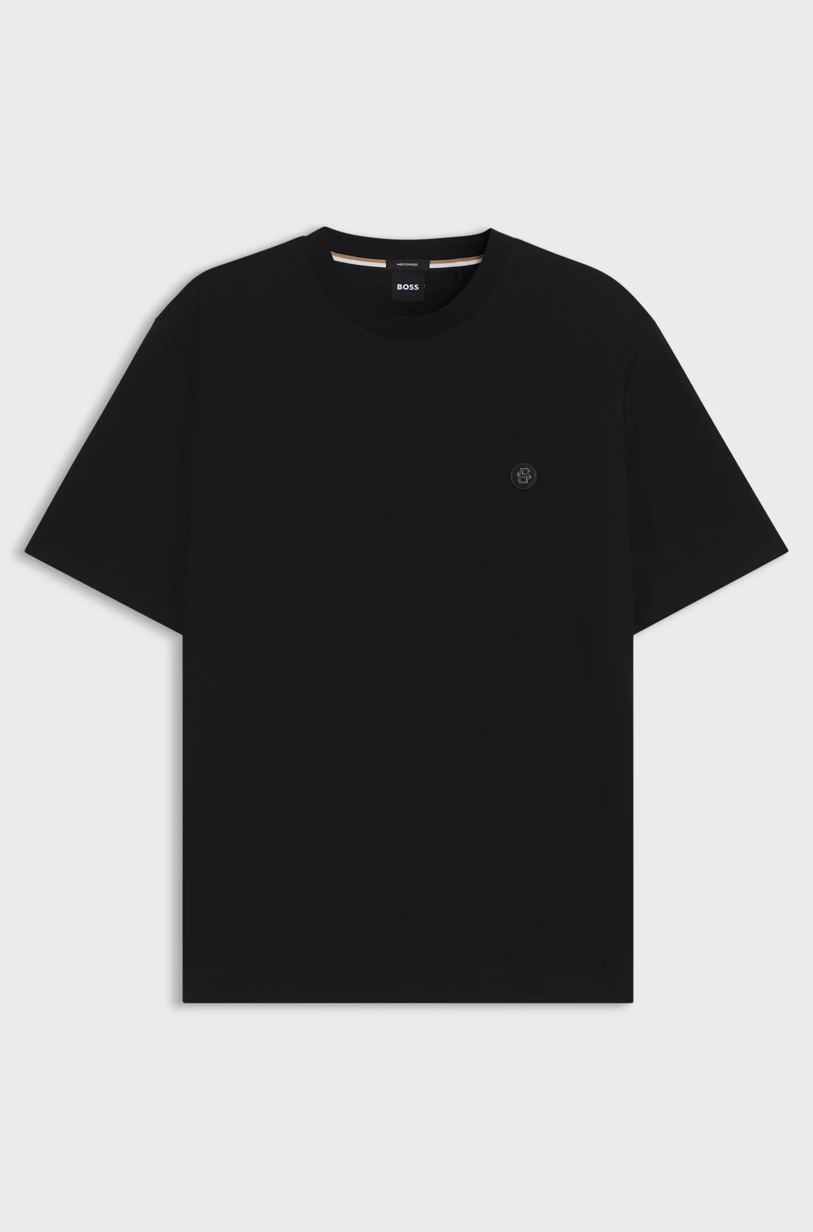 T-shirt regular fit in cotone con monogramma Double B 50520298 001 BOSS 