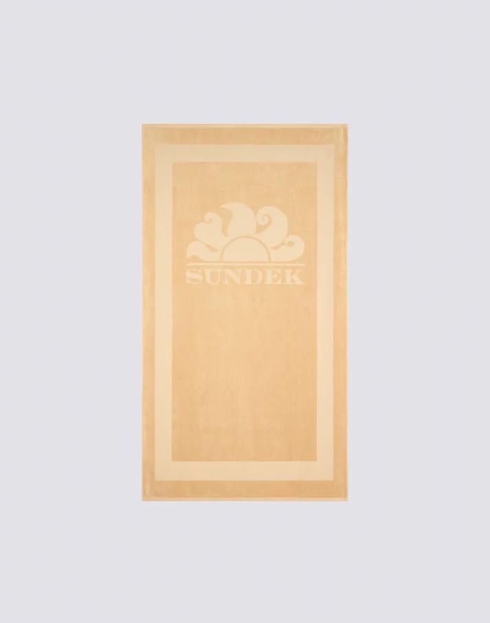 Asciugamano in spugna jacquard con logo e cornice AM372ATC1000 A7200 SUNDEK 