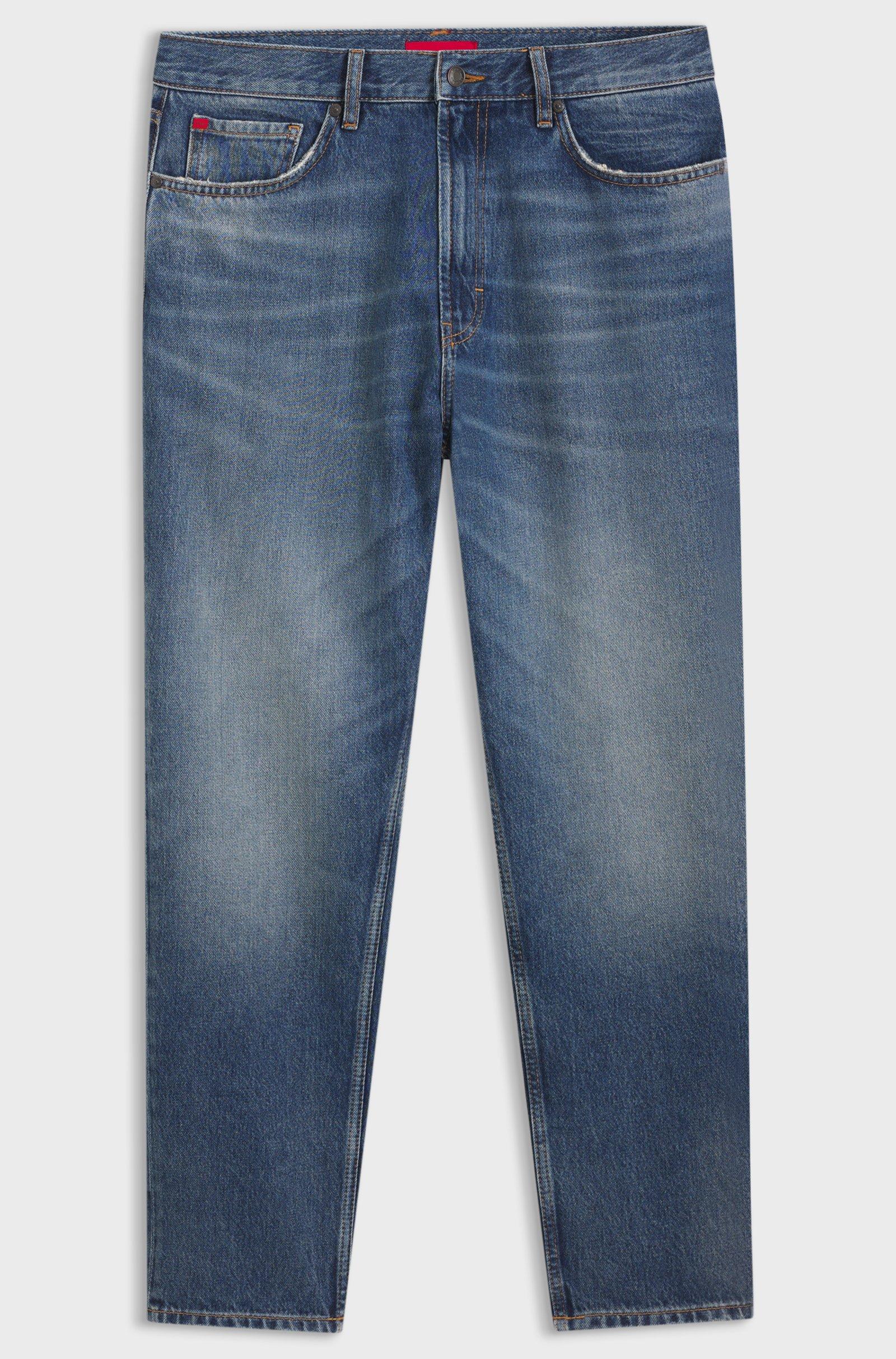 Jeans relaxed fit in denim di cotone egiziano blu 50556640 415 HUGO 