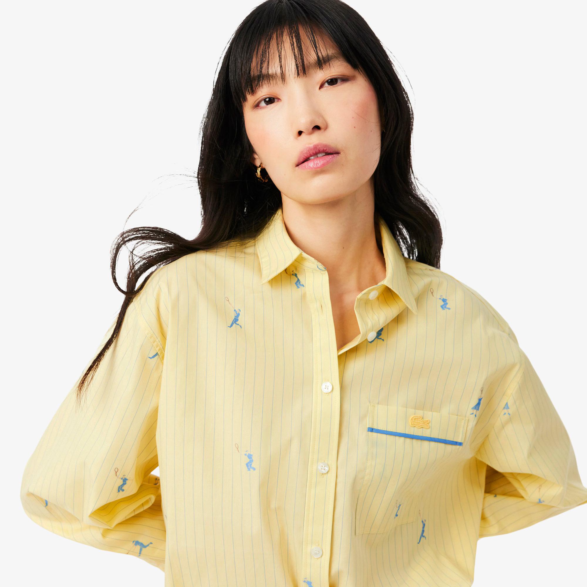 Camicia oversize con motivi jacquard CF0586 2IA LACOSTE 