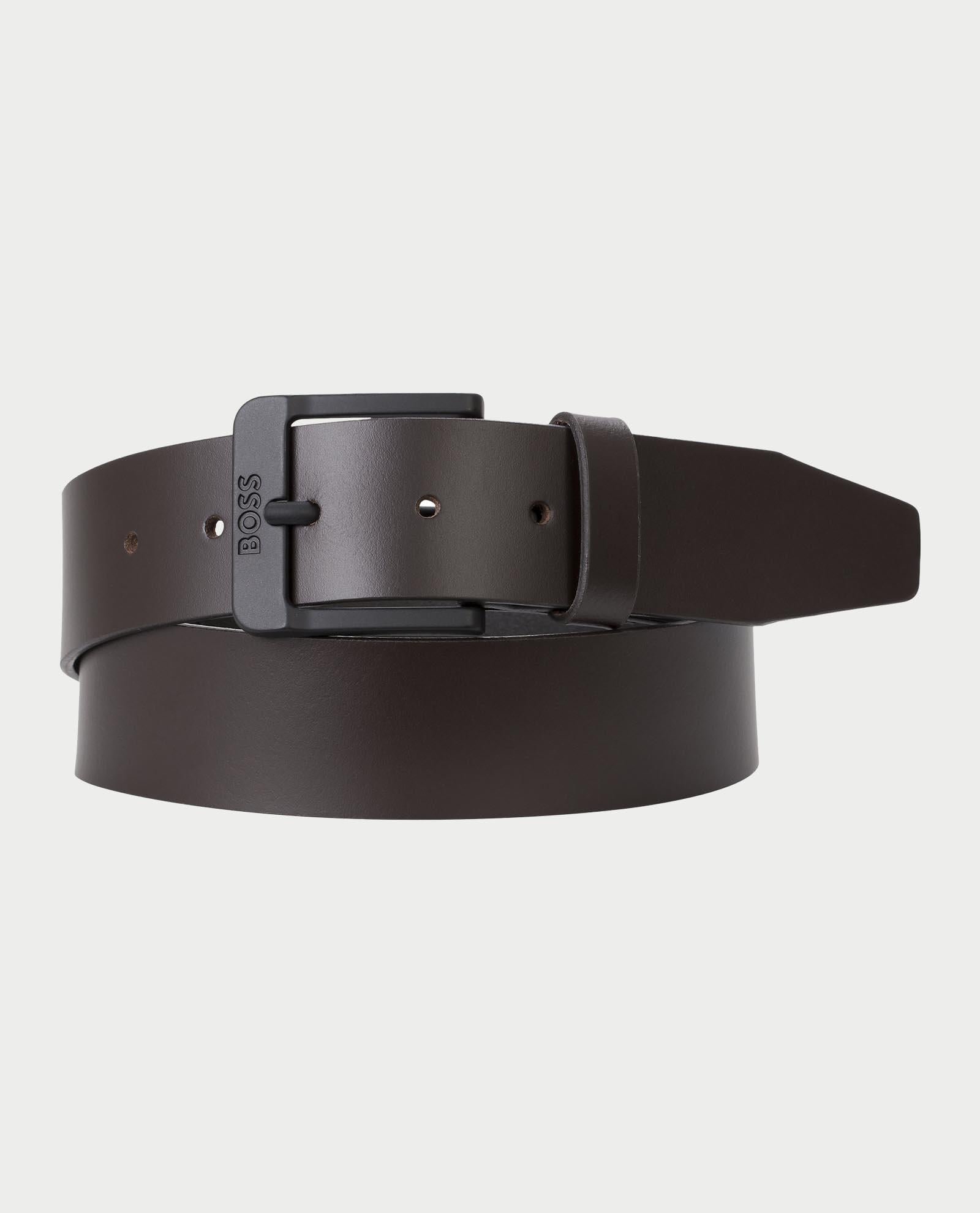 Cintura in pelle con fibbia logata 50522574 202 BOSS ACCESSORIES 