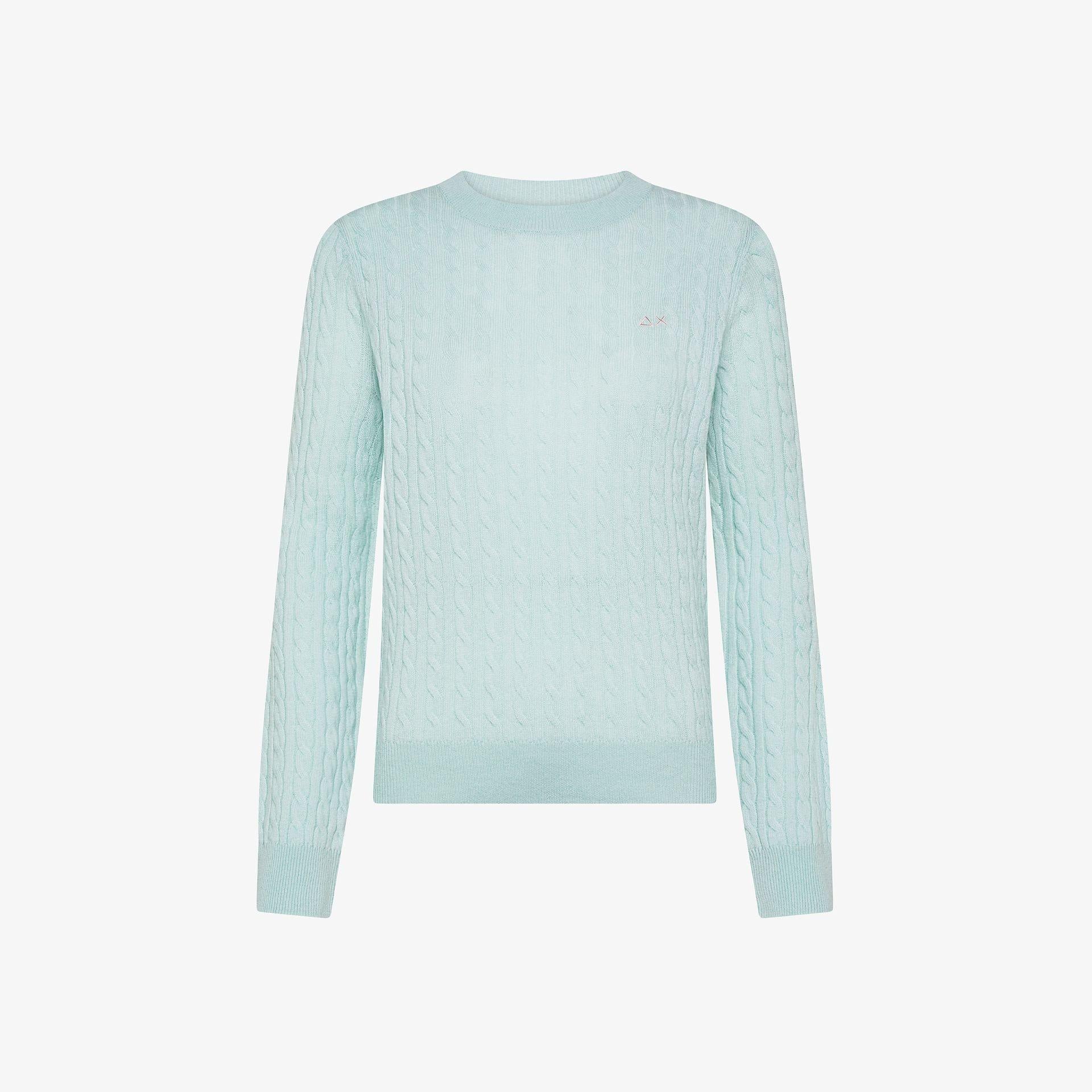 Maglione in lana e cashmere a trecce K45247 94 SUN68 