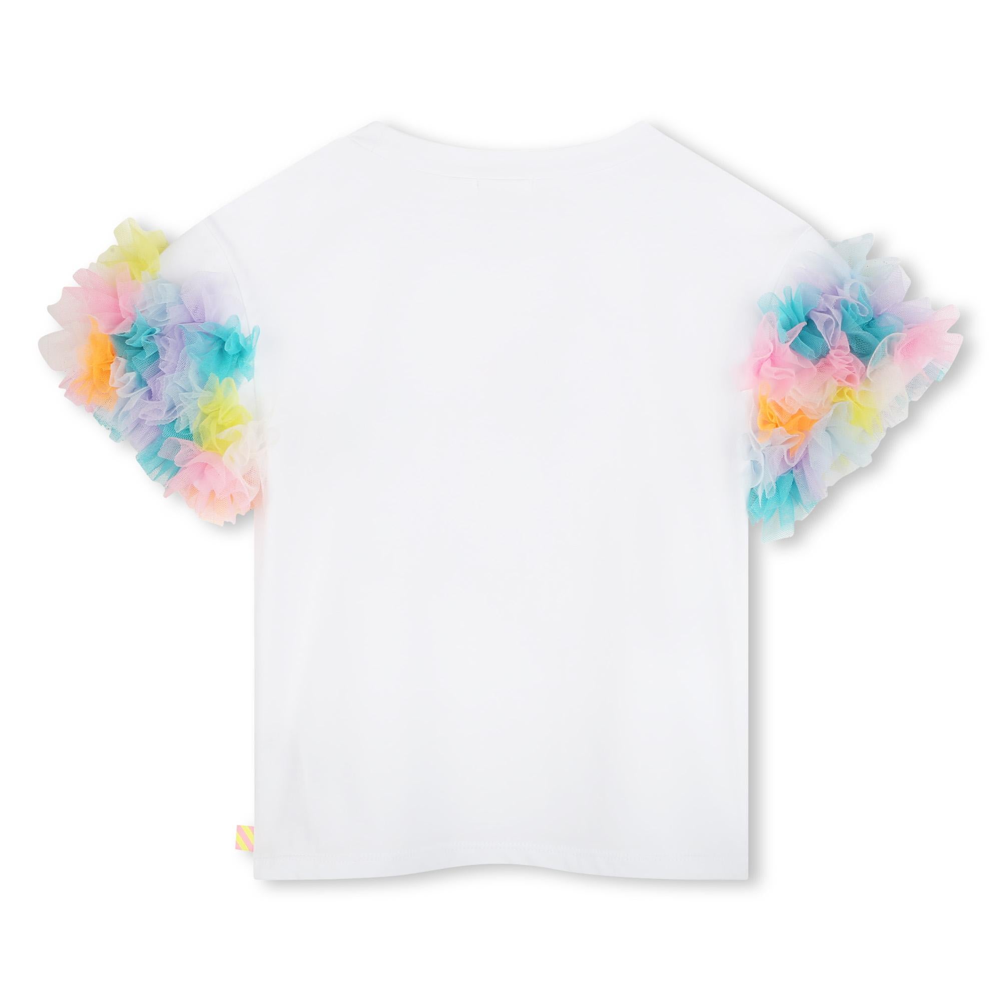 T-shirt con rouches in tulle U20927 10P BILLIEBLUSH 