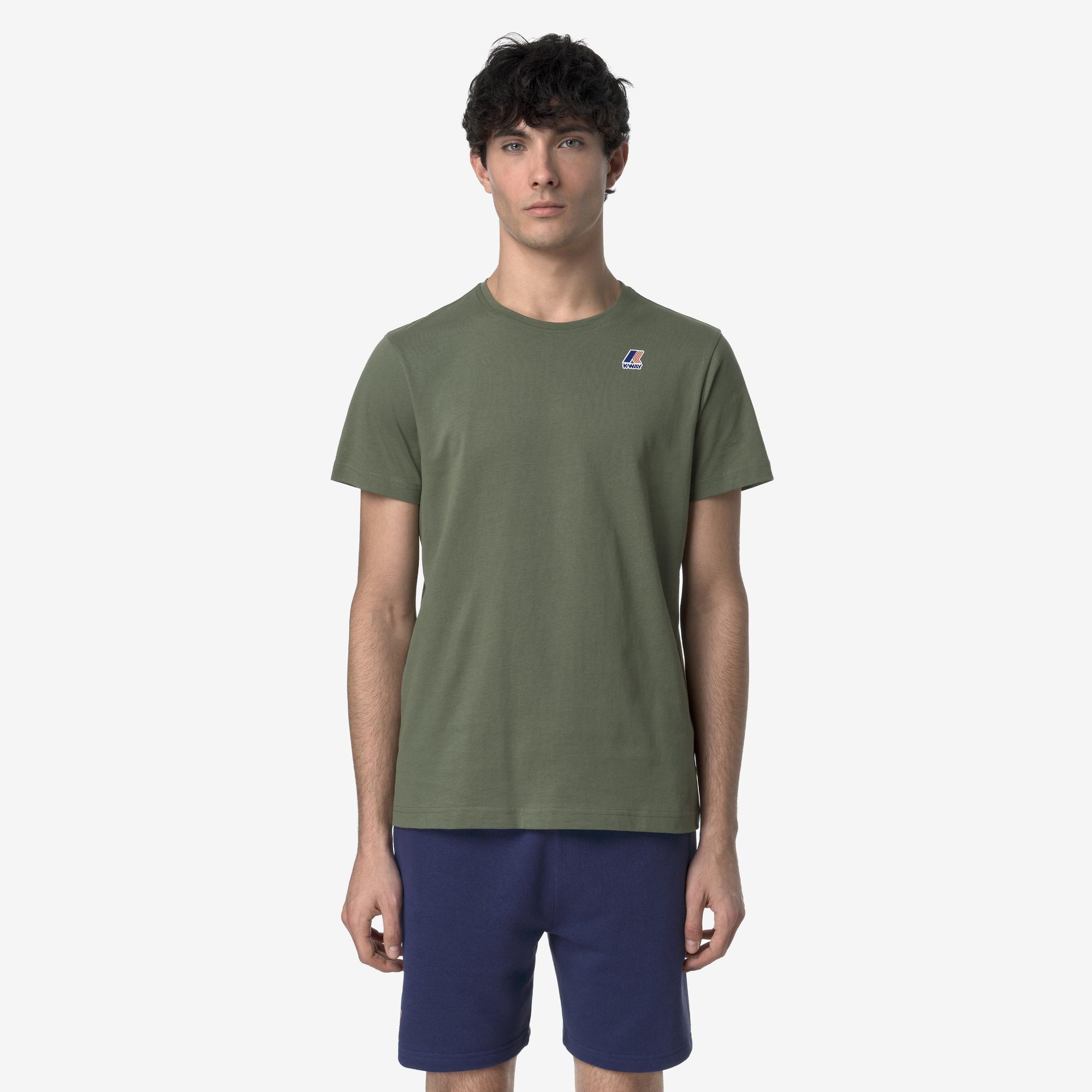 T-shirt unisex verde  in cotone con logo K007JE0 V15 K-WAY 