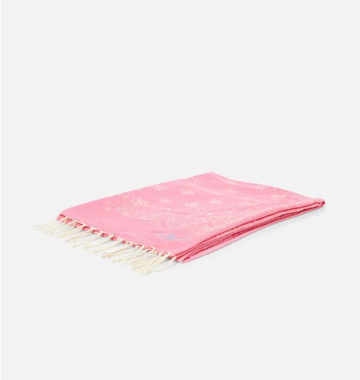 Telo mare Foutas in cotone jacquard con fantasia bandana rosa FOUT009 02704L MC2 SAINT BARTH 