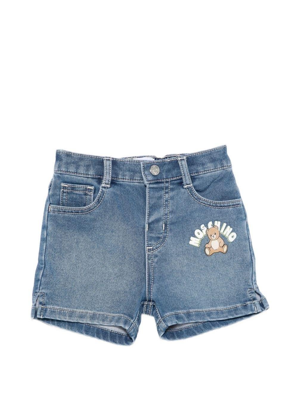 Shorts per neonato  con applicazione orso MUQ01PLDE17 40507 MOSCHINO BABY 