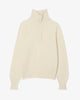 Maglione a collo alto in lana cardata
