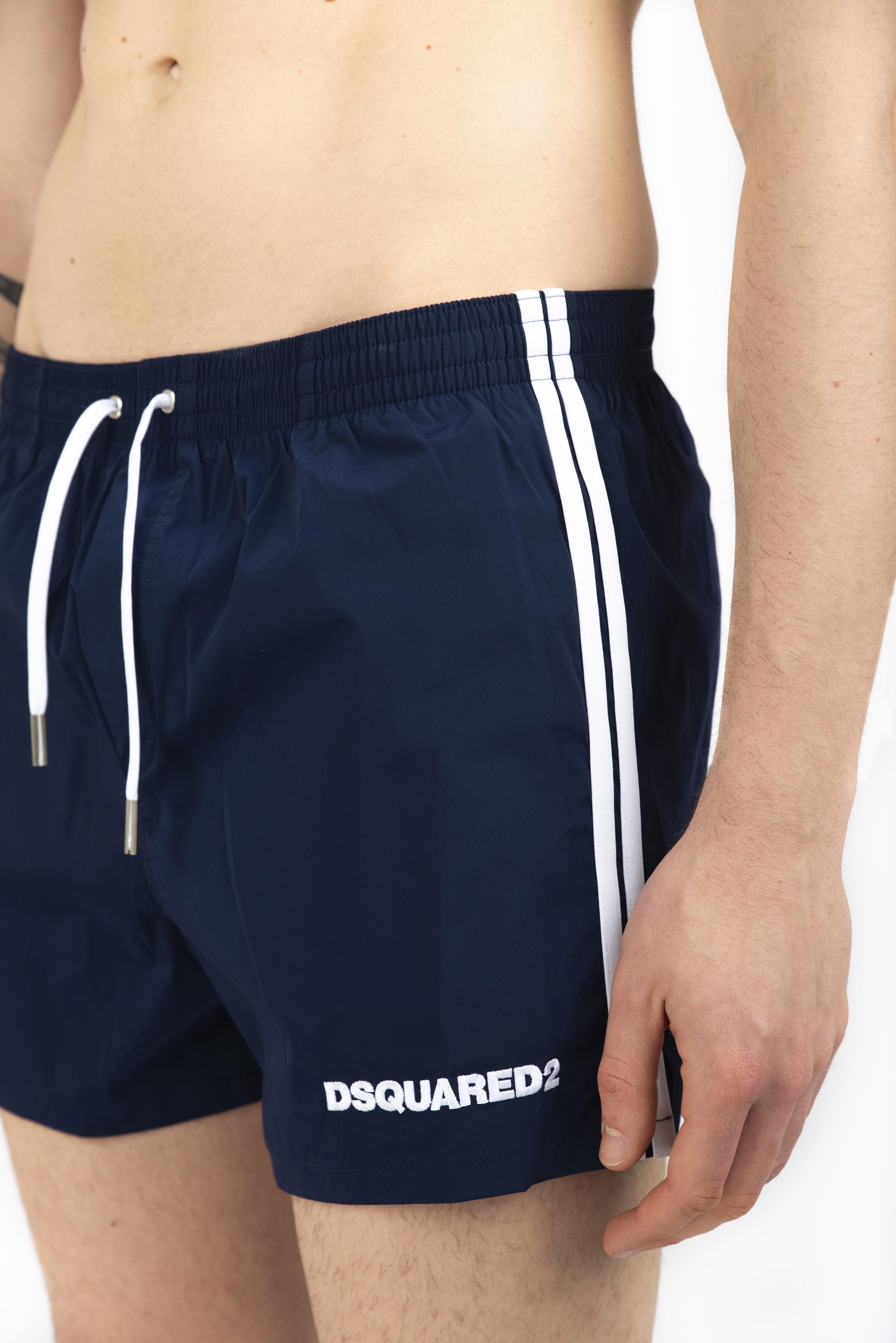 Swim boxer midi boxeur side stripe navy  D7B646140 417 DSQUARED BEACHWEAR 