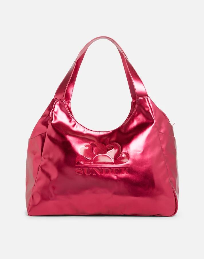Borsa shopper laminata con logo AW417ABPU7LA 968LA SUNDEK 