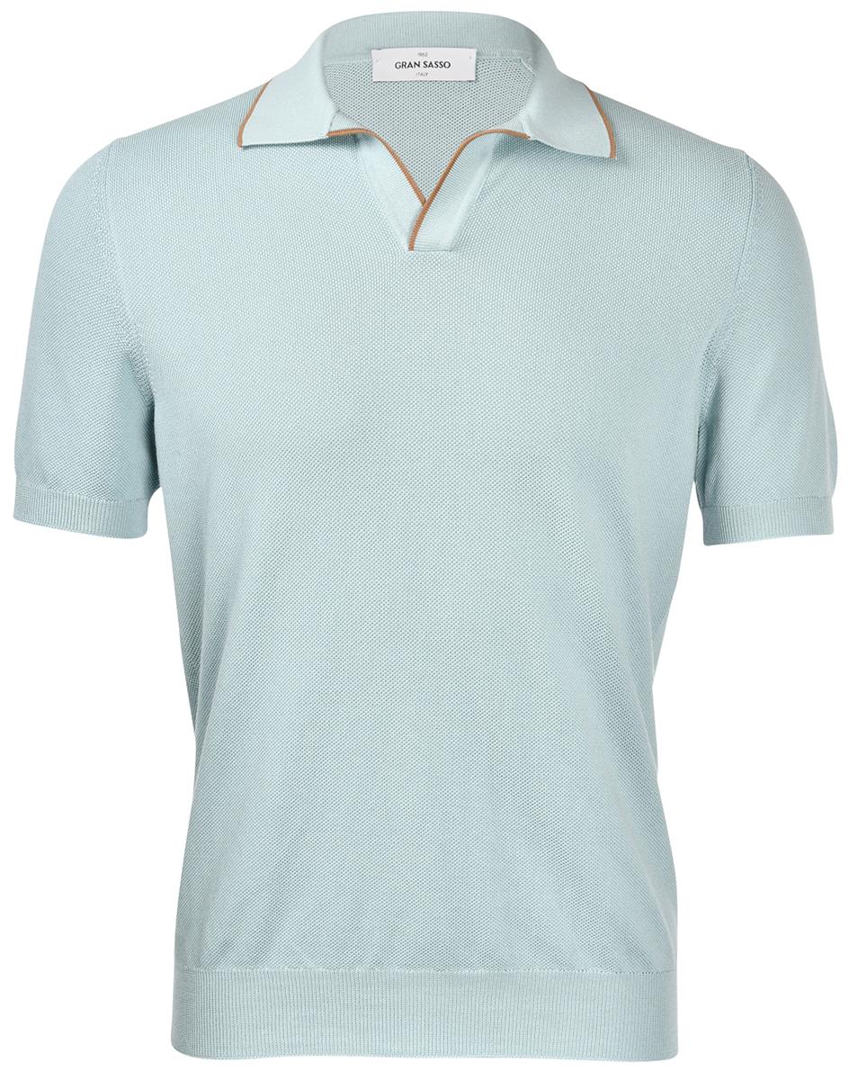 Polo skipper in maglia chicco riso verde acqua marrone 57157/20642 430 GRAN SASSO 