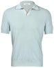 Polo skipper in maglia chicco riso verde acqua marrone