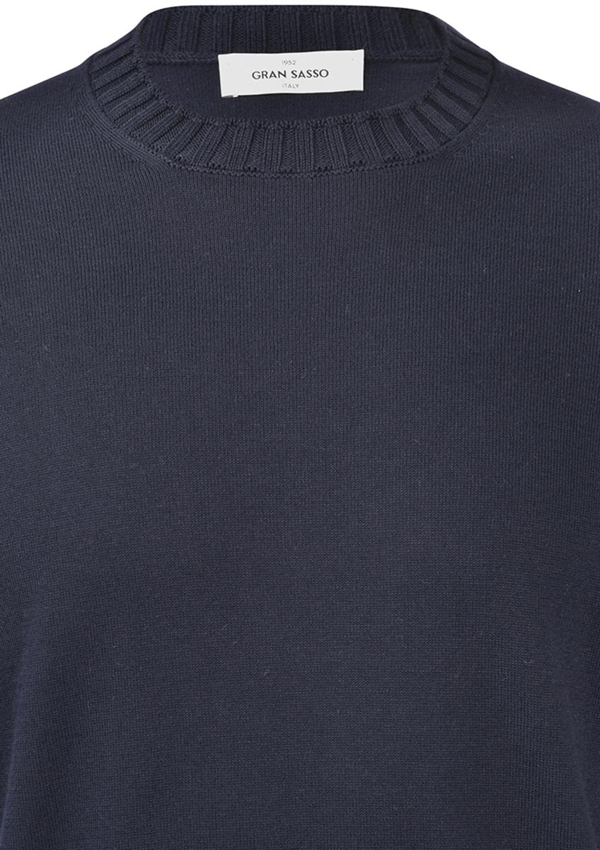 T-shirt in maglia con collo a coste navy 57188/18163 598 GRAN SASSO 
