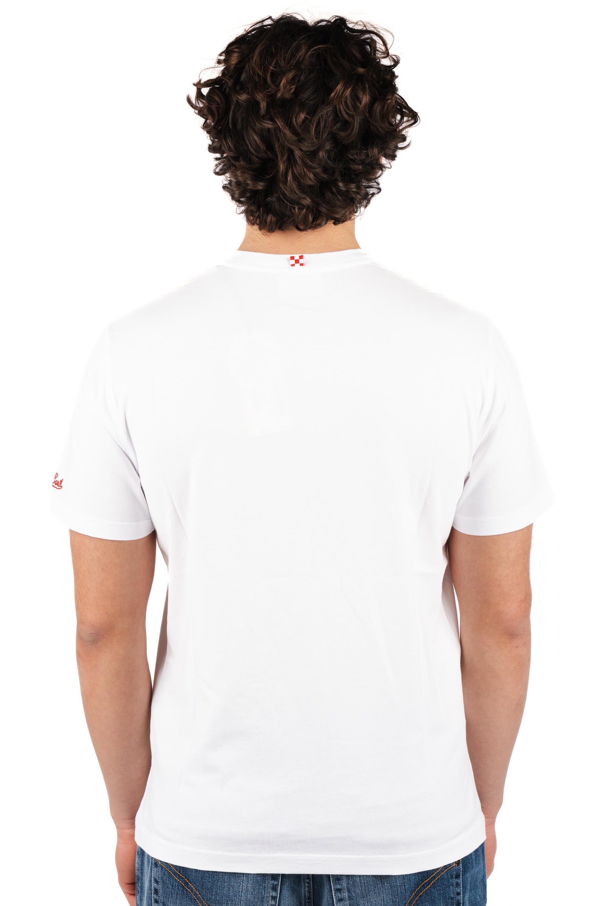 T-shirt Austin bianca con orologio e ricamo Freccione AUS0001 04342L MC2 SAINT BARTH 