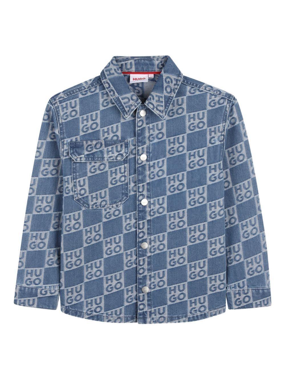 Camicia con monogramma G01004 Z25B HUGO 
