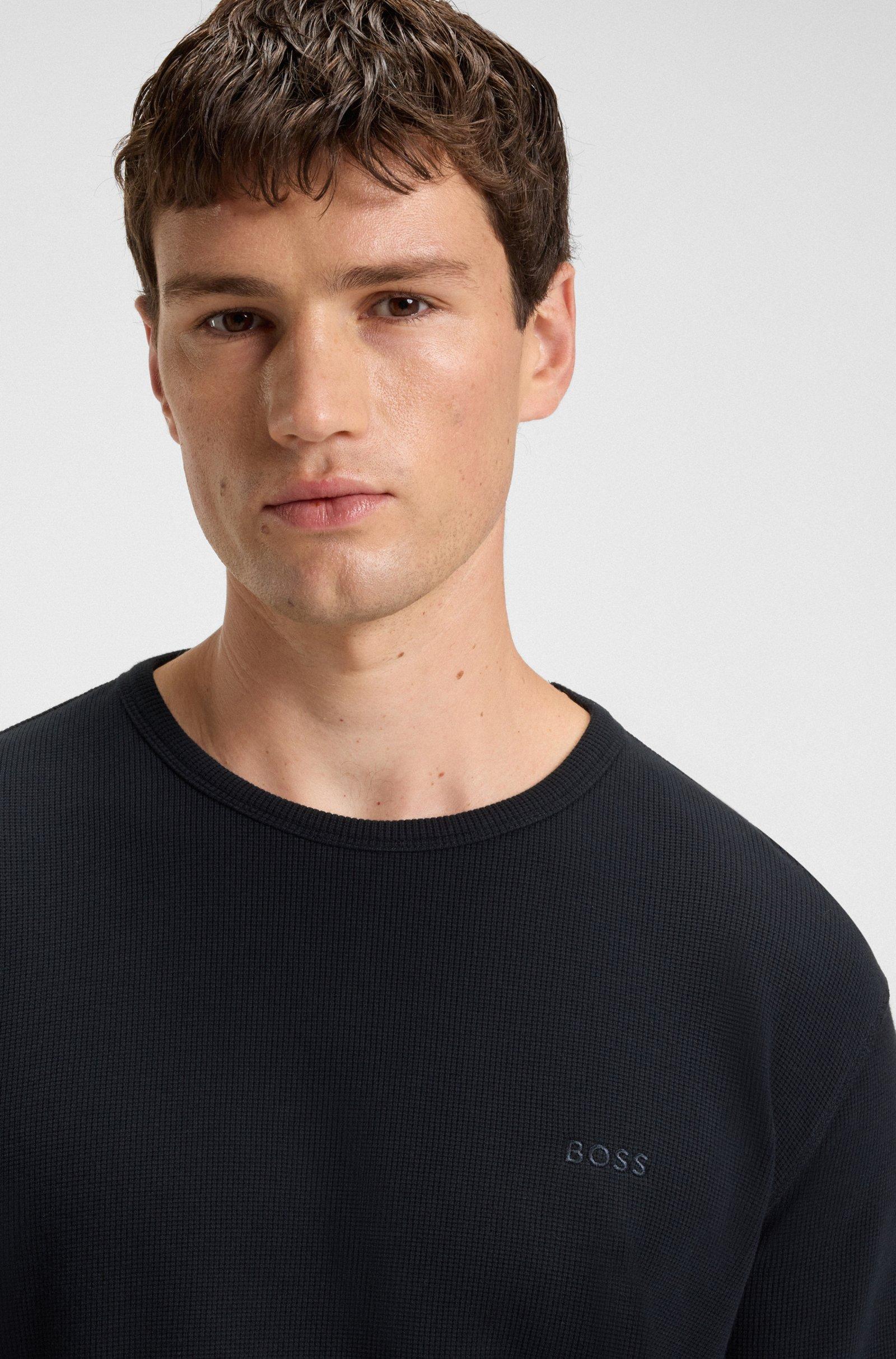 T-shirt in misto cotone con lavorazione a nido d'ape 50520725 404 BOSS 