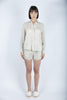 Meave shorts pull up in cotone seersucker beige