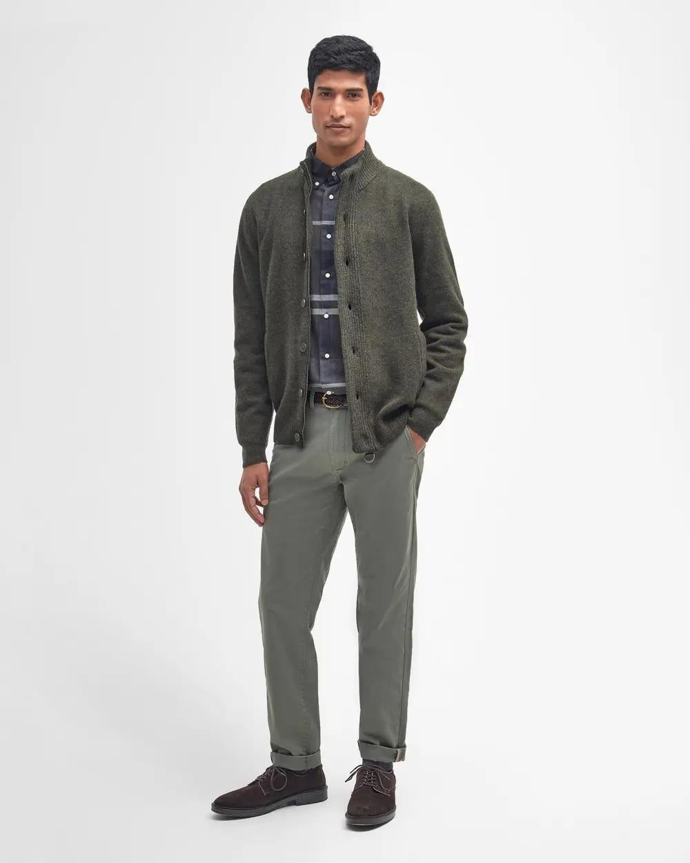 Maglione con zip Patch MKN0731 GN73 BARBOUR 