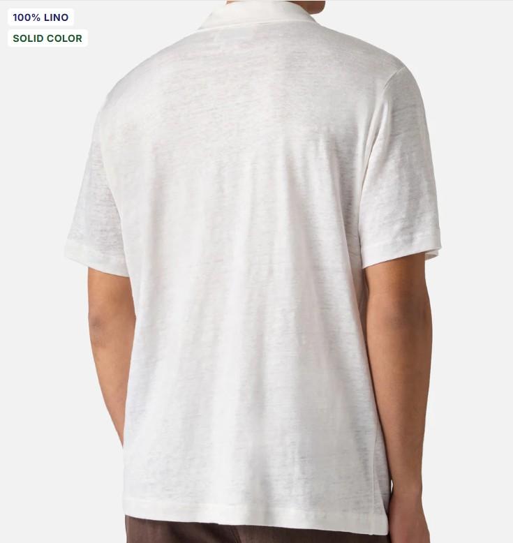 Polo Fraser in puro lino bianco FRS0001 01138L MC2 SAINT BARTH 
