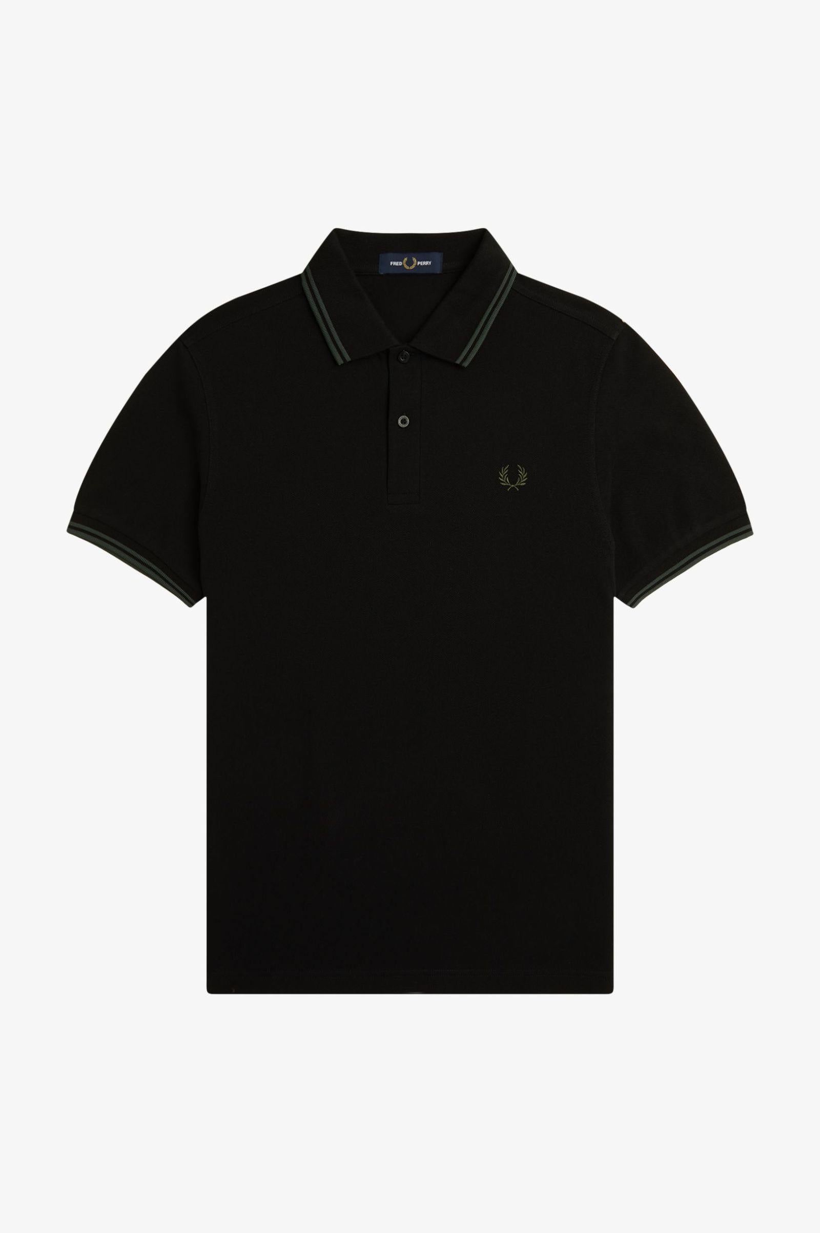 Polo pique&#39; con doppia riga M360053 Y43 FRED PERRY 