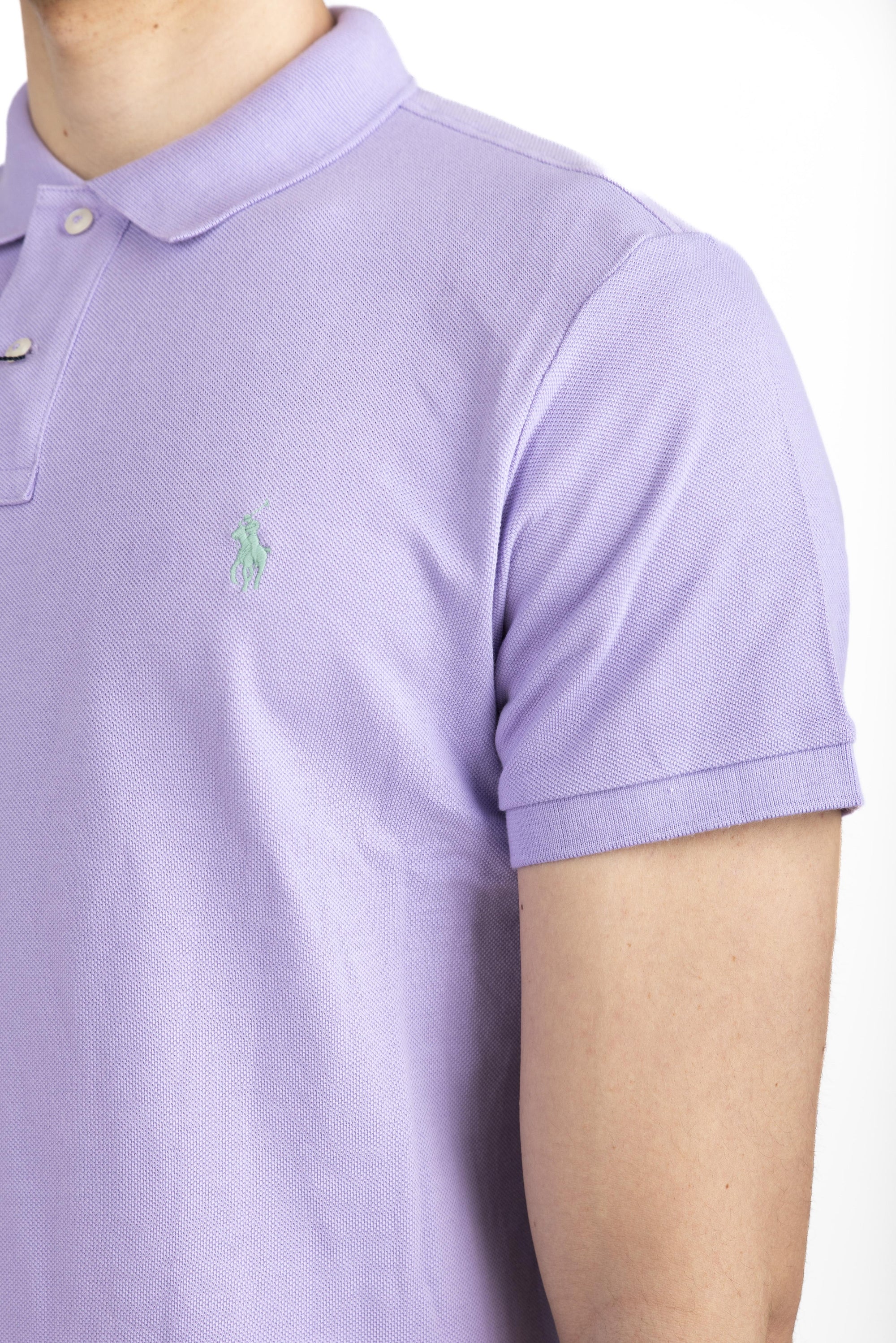 Polo light lilac in piqué Slim Fit  710680784 423 POLO RALPH LAUREN 