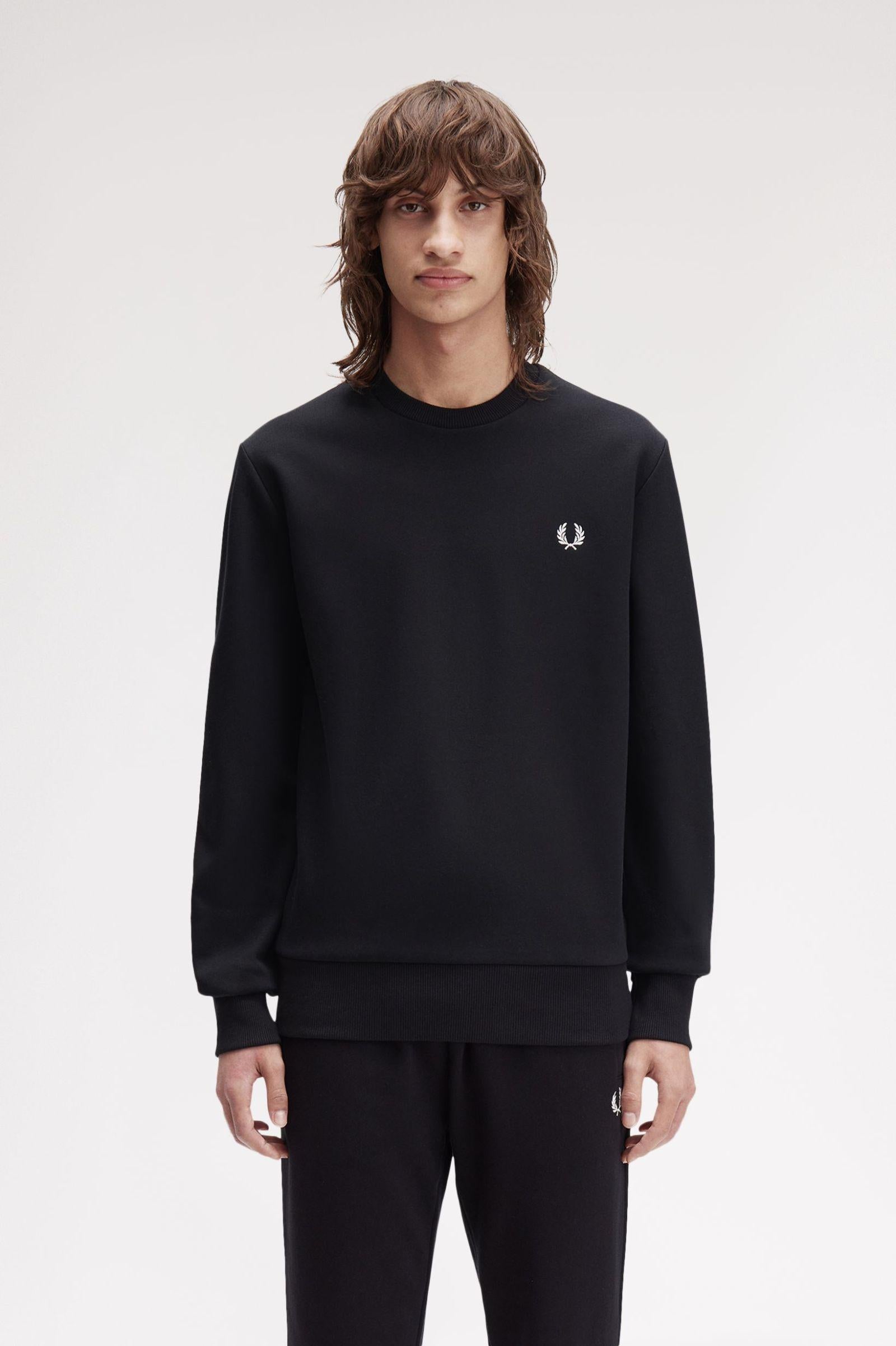 Felpa girocollo con logo in evidenza M136955 102 FRED PERRY 