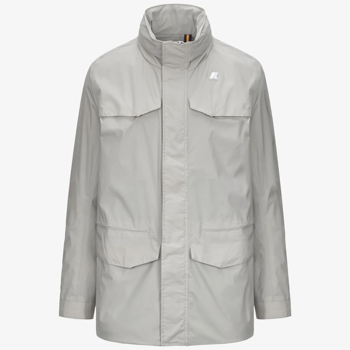 Giacca da uomo beige in nylon elasticizzato resistente alle intemperie K8135HW 634 K-WAY 