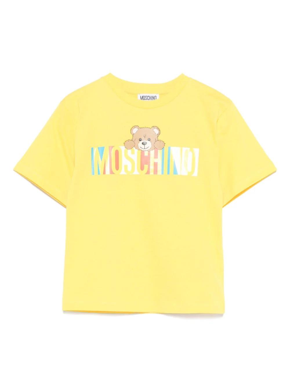 T-shirt con stampa Teddy Bear HMM050LAA02 50577A MOSCHINO KID 