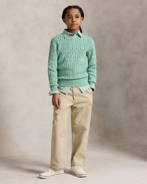 Maglia in cotone a trecce 323702674 505 POLO RALPH LAUREN 